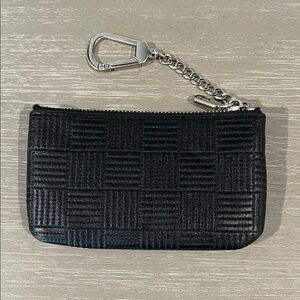 Black Textured Keychain Wallet